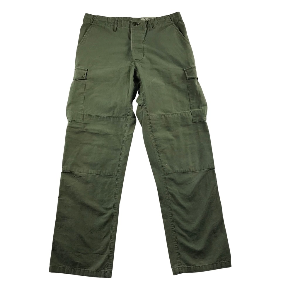 Ginew Native Americana Olive Green Cargo Pants Mens 32 Made in USA Cotton